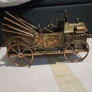 SOLD Vintage Copper-Toned Decorative Musical Carriage